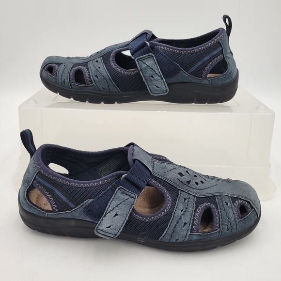 Earth Origins Navy Marine Blue Womans Suede/Leather Uppers Sandal Size 6M - Picture 5 of 9